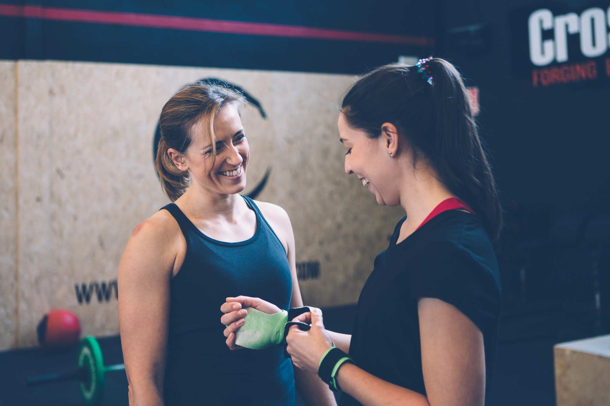 Girls relax on a fitness routine